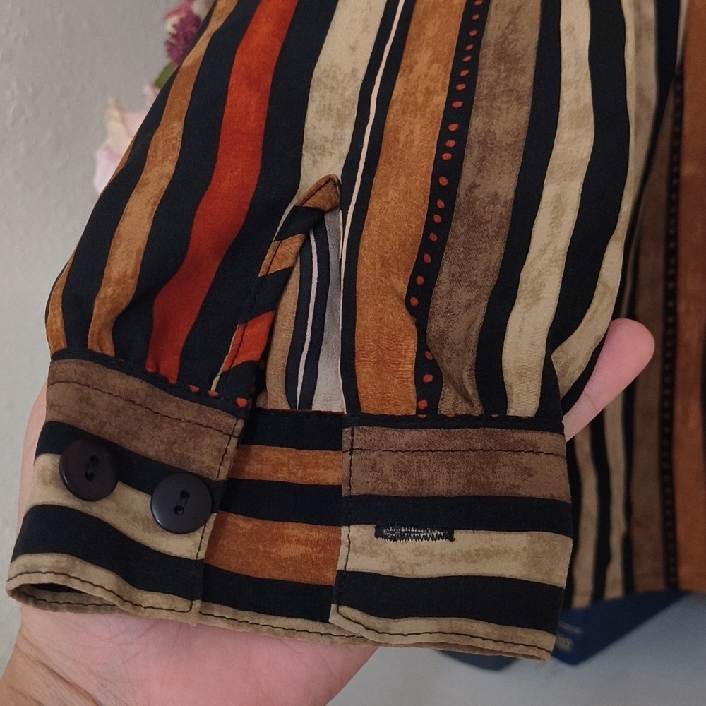 Vintage Contemporary Long Sleeve Button-Up Shirt Size Large Career Scandinavian - Picture 5 of 11